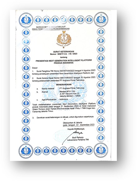 TNI Angkatan Laut certificate