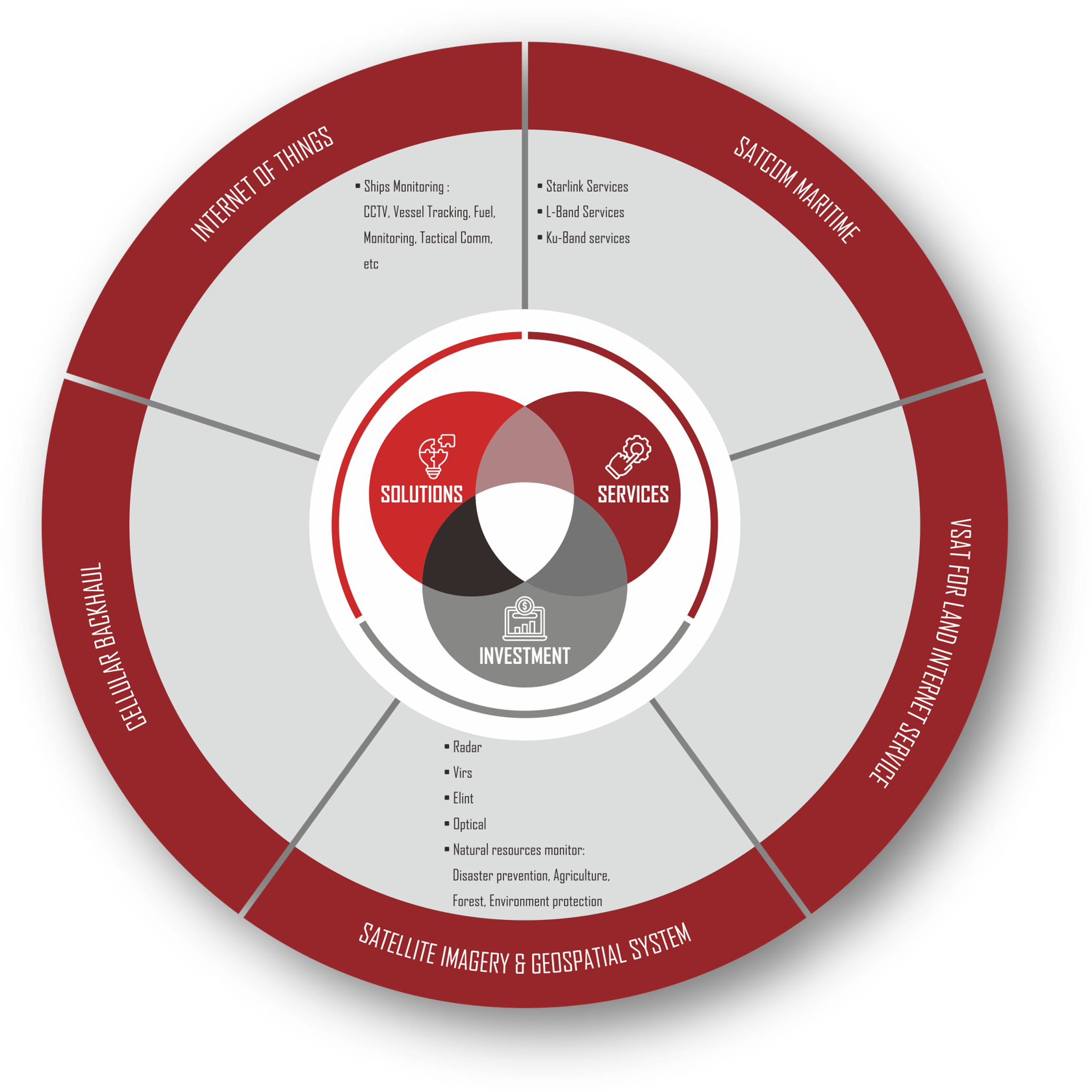 APT Business Framework — Internet of Things, Satcom Maritime, VSAT for Land Internet Service, Satellite Imagery & Geospatial System, Cellular Backhaul